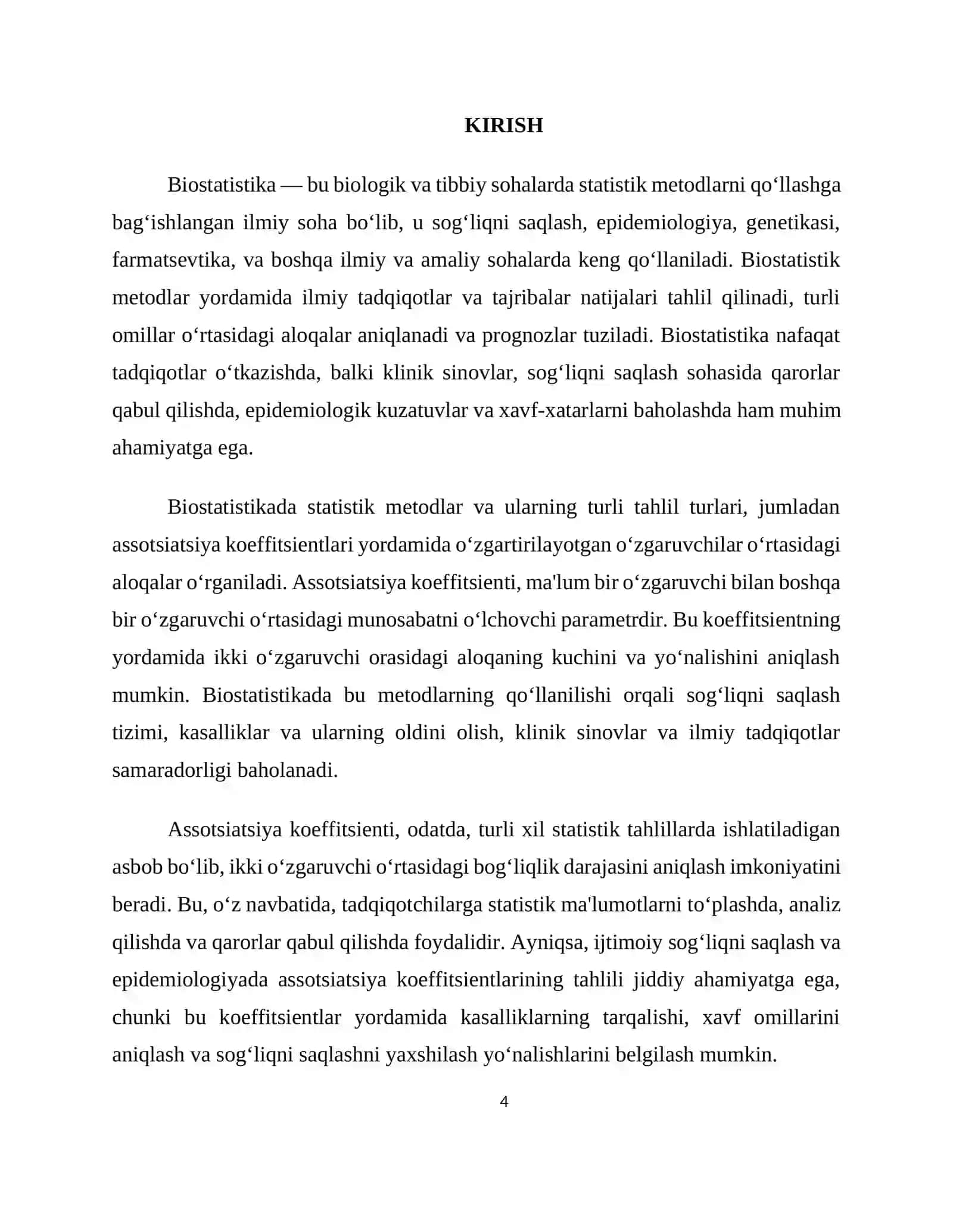 ASSOTSIATSIYA KOEFFITSIENTI HAQIDA UMUMIY TUSHUNCHALAR 4