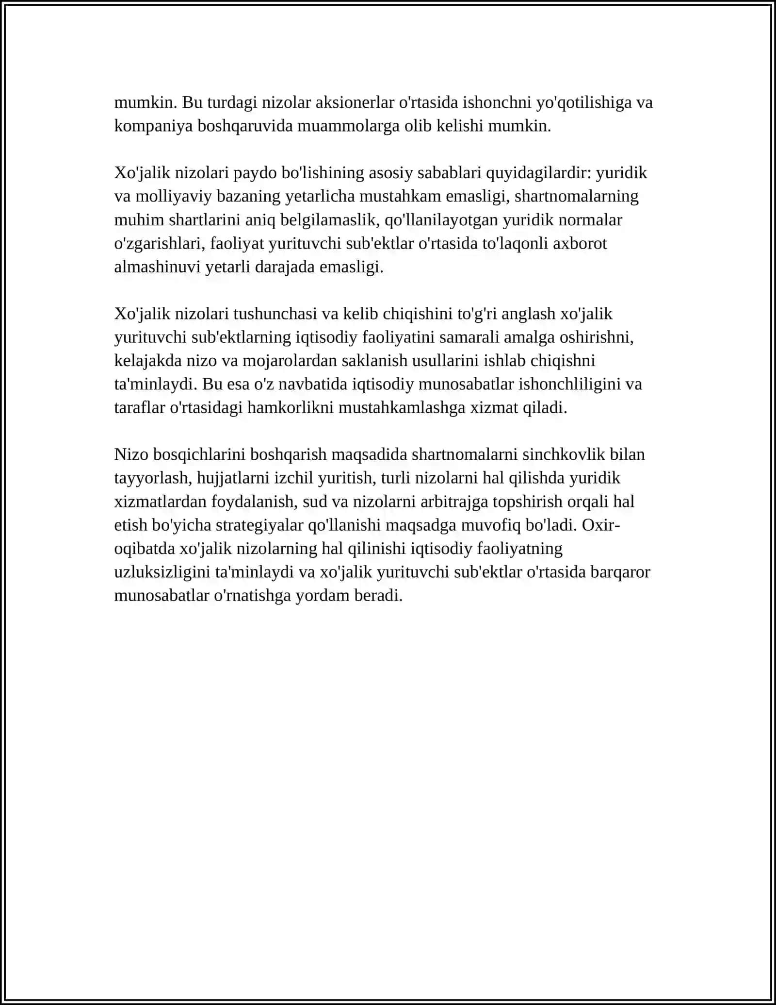 XO`JALIK NIZOLARI TUSHUNCHASI VA ULARNING KELIB CHIQISH ASOSLARI 4