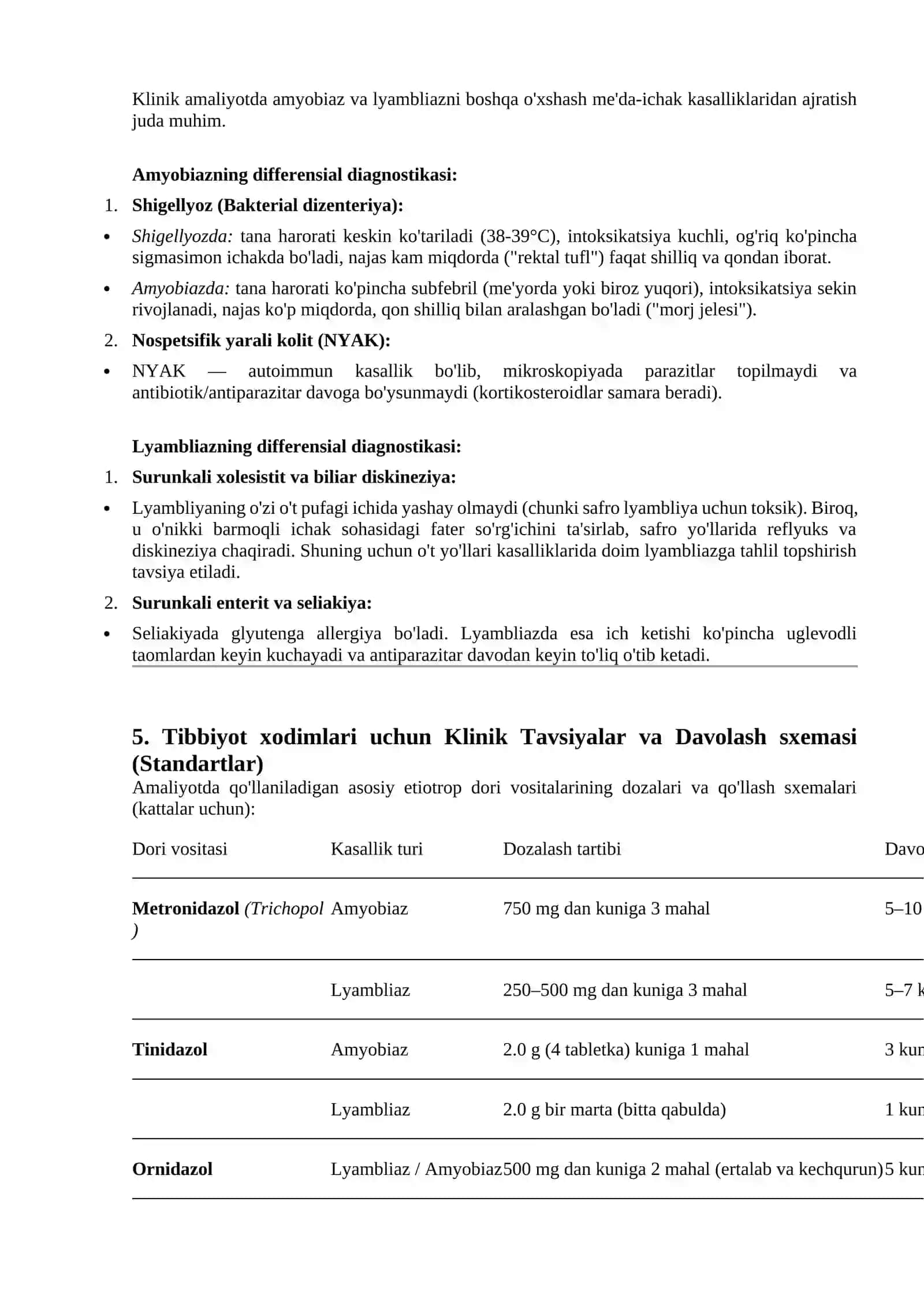 Parazit kasalliklar: Protozoy kasalliklari (Amyobiaz va Lyambliaz) 4