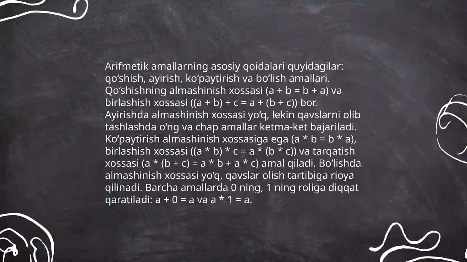 Kop xonali nomanfiy butun sonlar ustida arifmetik amallarni organish metodikasi 4