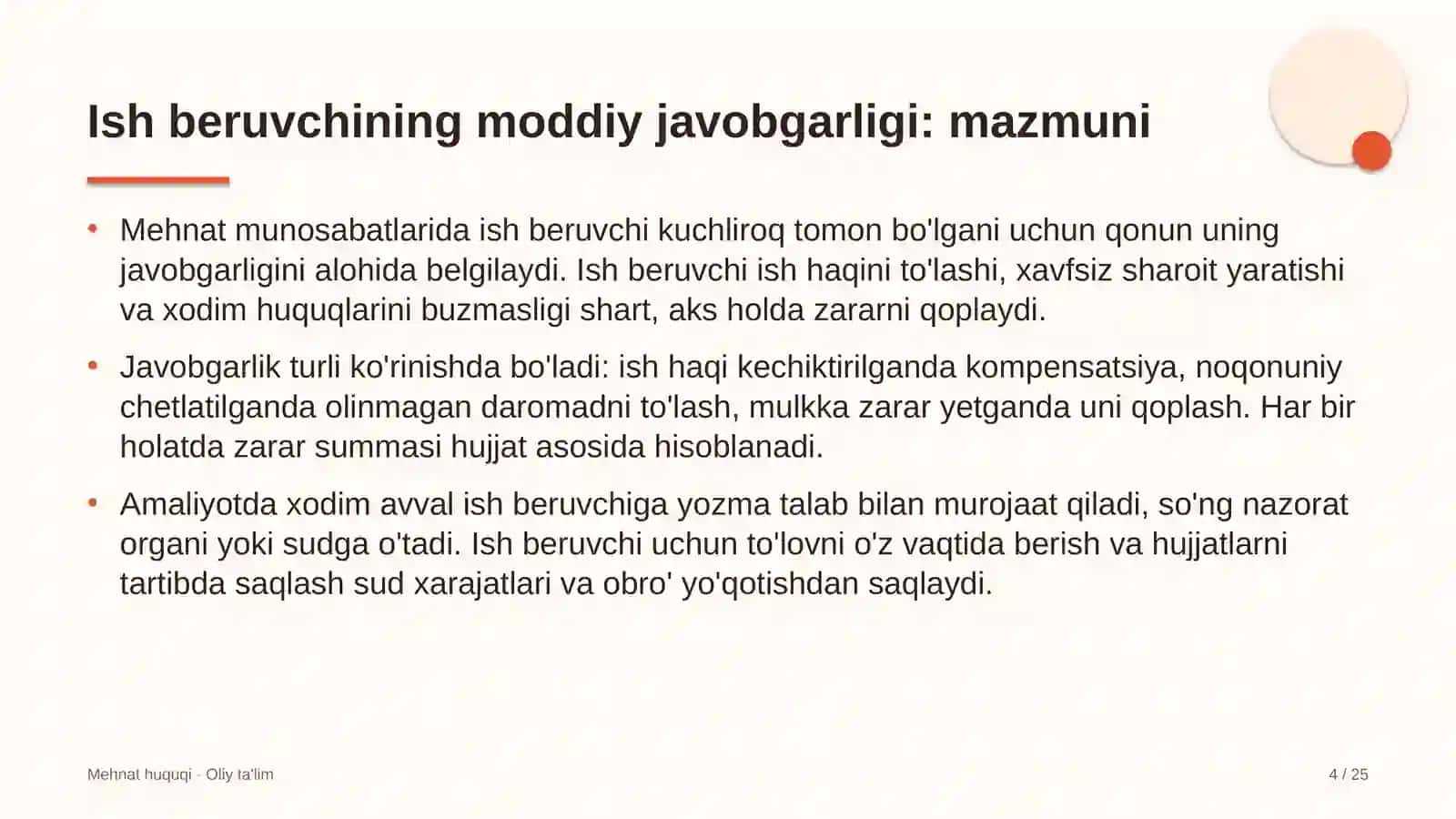 Elektr ta'minoti korxonalarida ish beruvchining moddiy javobgarligi 4