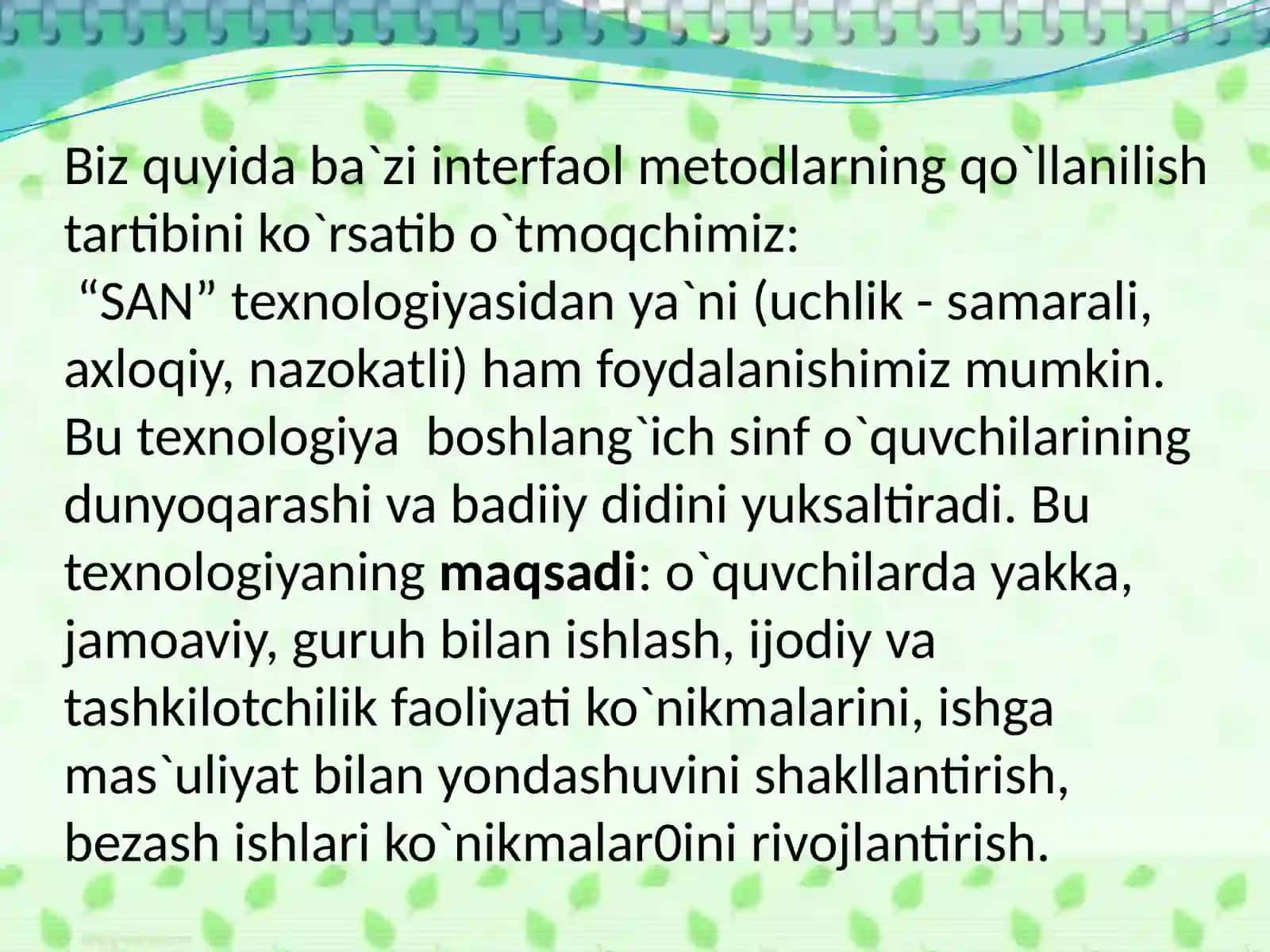 BOSHLANG`ICHTA`LIM JARAYONIGA ZAMONAVIY TEXNOLOGIYALARNI QO`LLASH IMKONIYATLARIIdrokxaritasiniqo`llashusullari 4