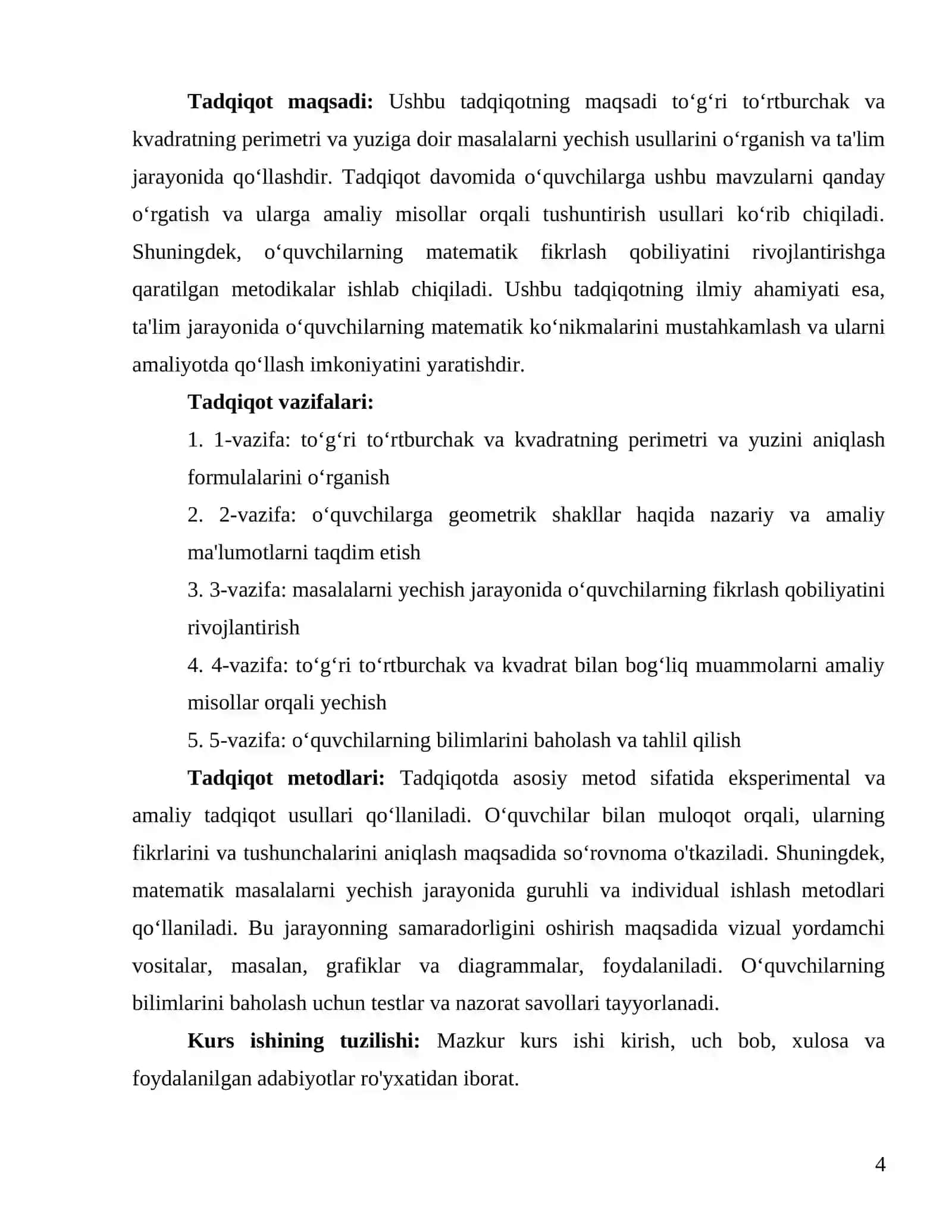 MATEMATIKA FANIDAN KURS ISHI 4