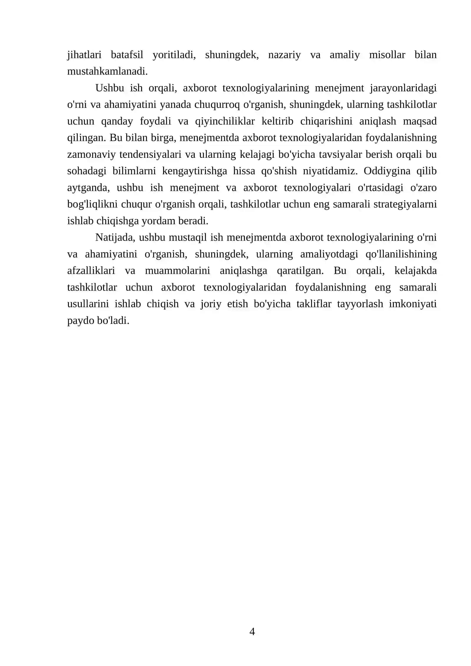 Menejmentda axborot texnologiyalaridan foydalanish 4