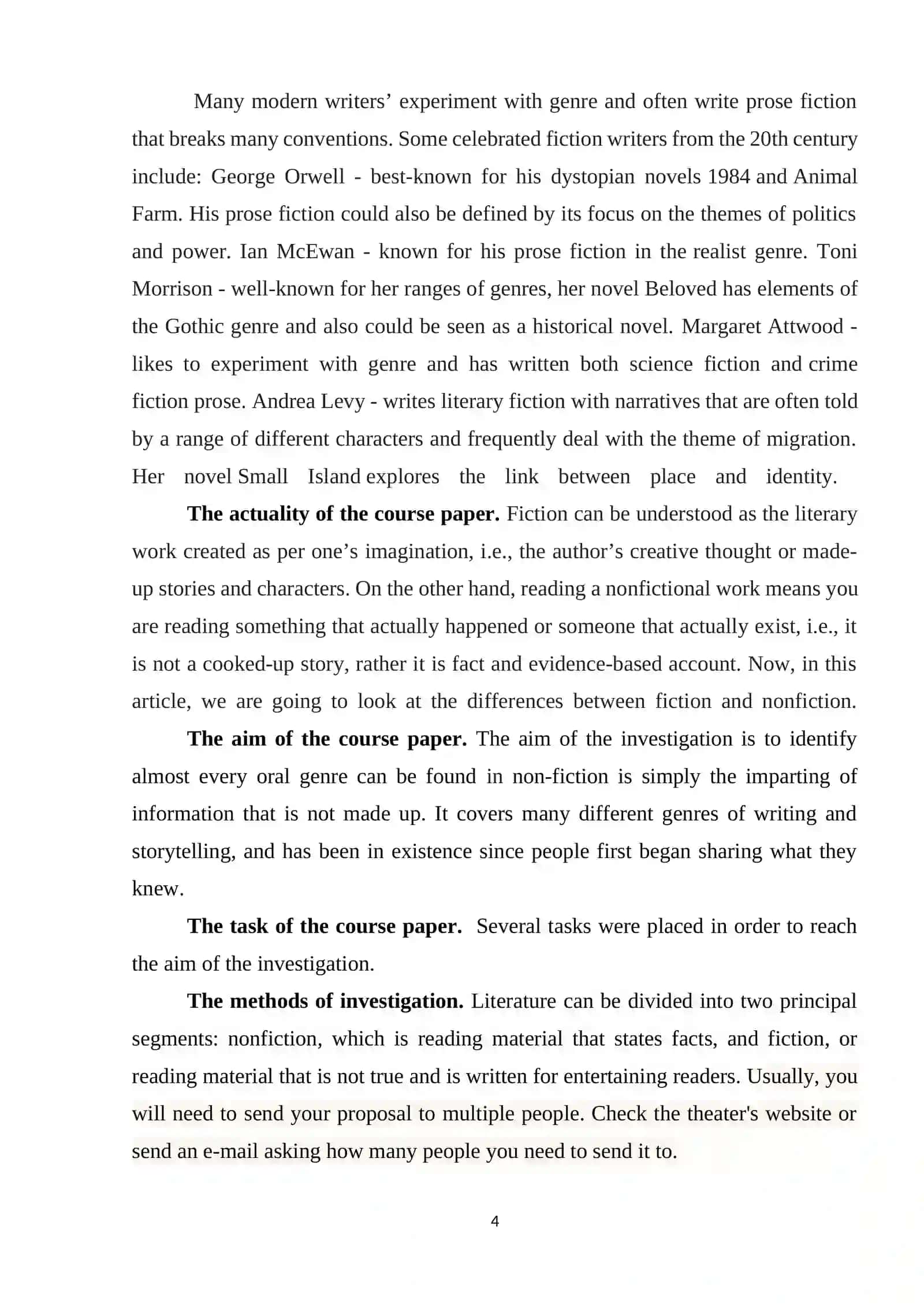 FICTIONAL TEXT AND ITS MAIN CATEGORIES 4