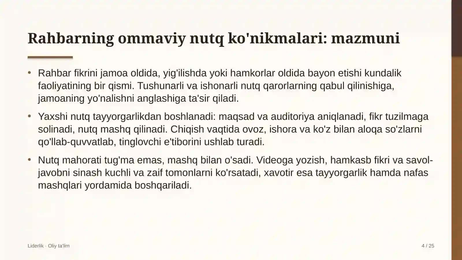 Kriptoaktivlar bozorida rahbarning ommaviy nutq ko'nikmalarini rivojlantirish 4
