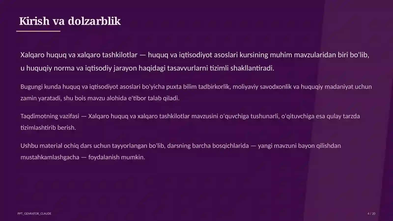 Xalqaro huquq va xalqaro tashkilotlar (11-sinf) 4
