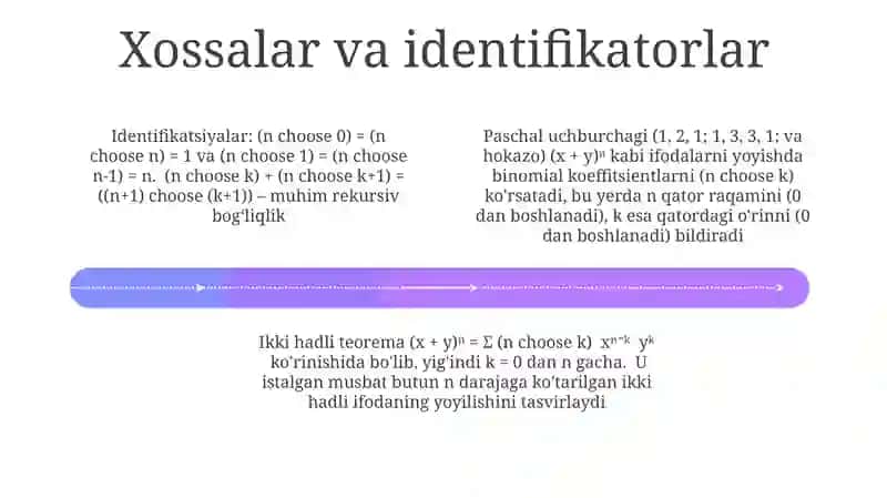 Binomial koeffitsiyentlar 4