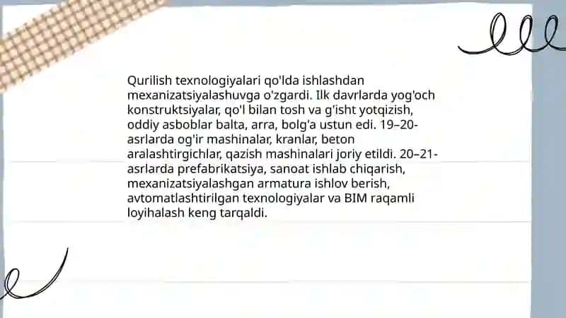 Qurilish materiallari: an'anaviydan zamonaviygacha 4