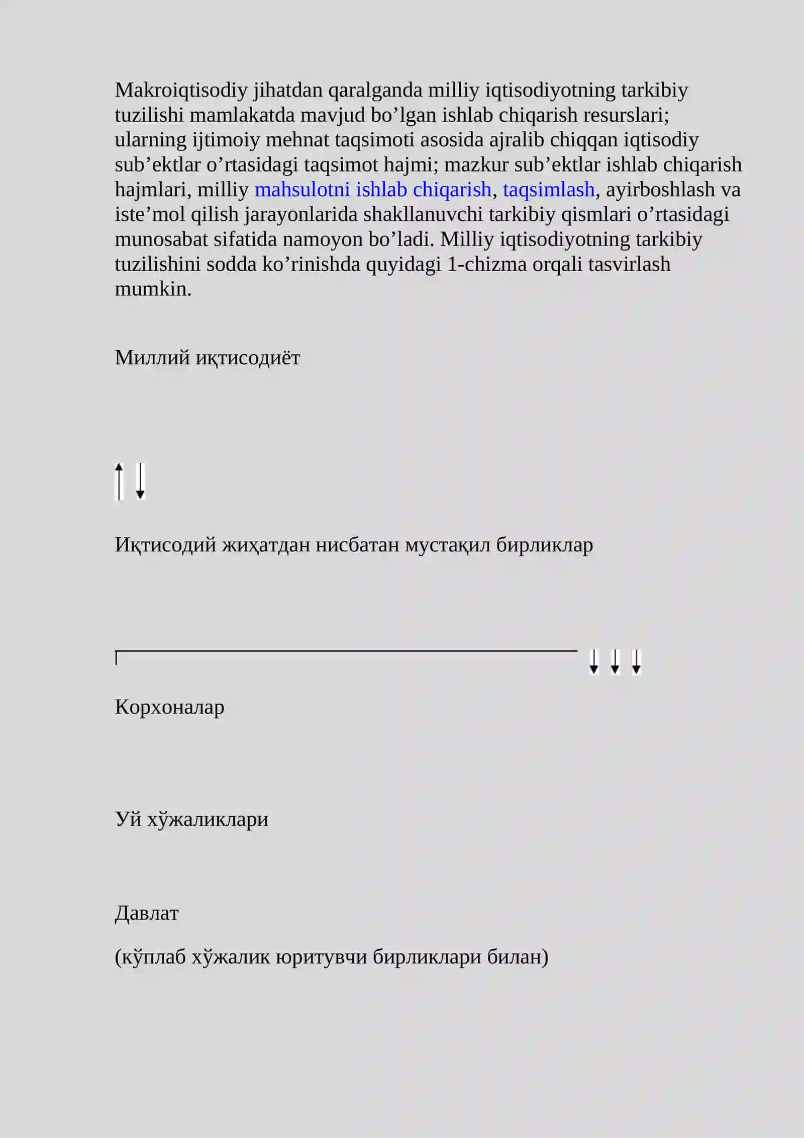 Milliy mahsulotning mazmuni, tarkibiy qismlari va harakat shakllari 4