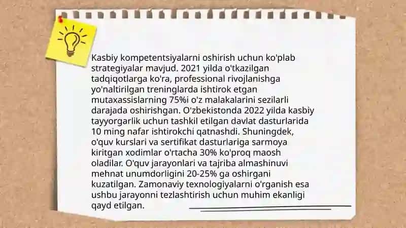 Zamonaviy o'quv jarayonini takomillash-tirishda pedagogning shaxsiy va kasbiy o'zini o'zi rivojlantirish metodikasi 4
