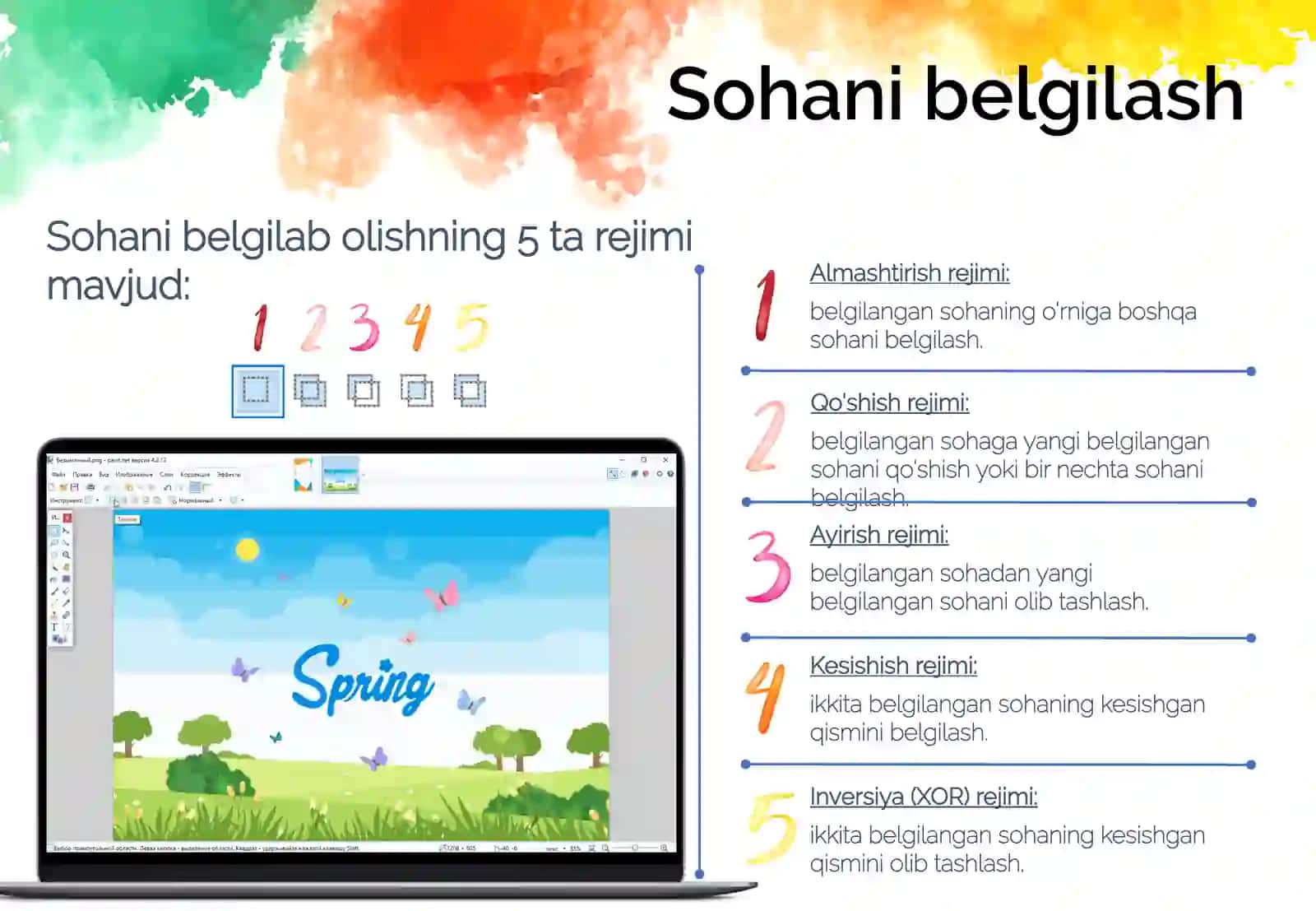 Grafik muharrirlarda sohani belgilash amallari 4