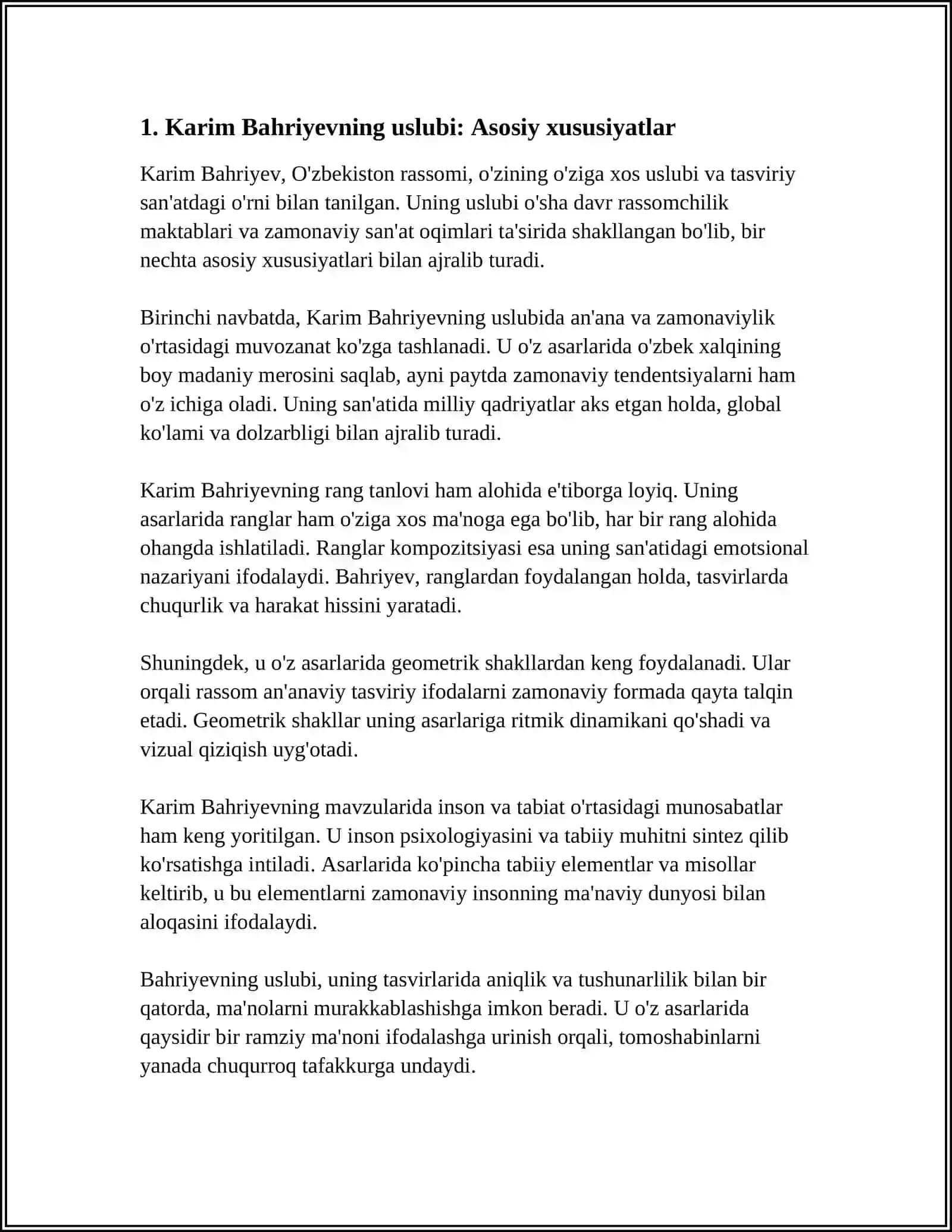 TAHLILIY MAQOLALAR YOZISHDA USLUB MASALALARI KARIM BAHRIYEV USLUBI DARAKCHI GAZETASI TAHLILI ASOSIDA 4