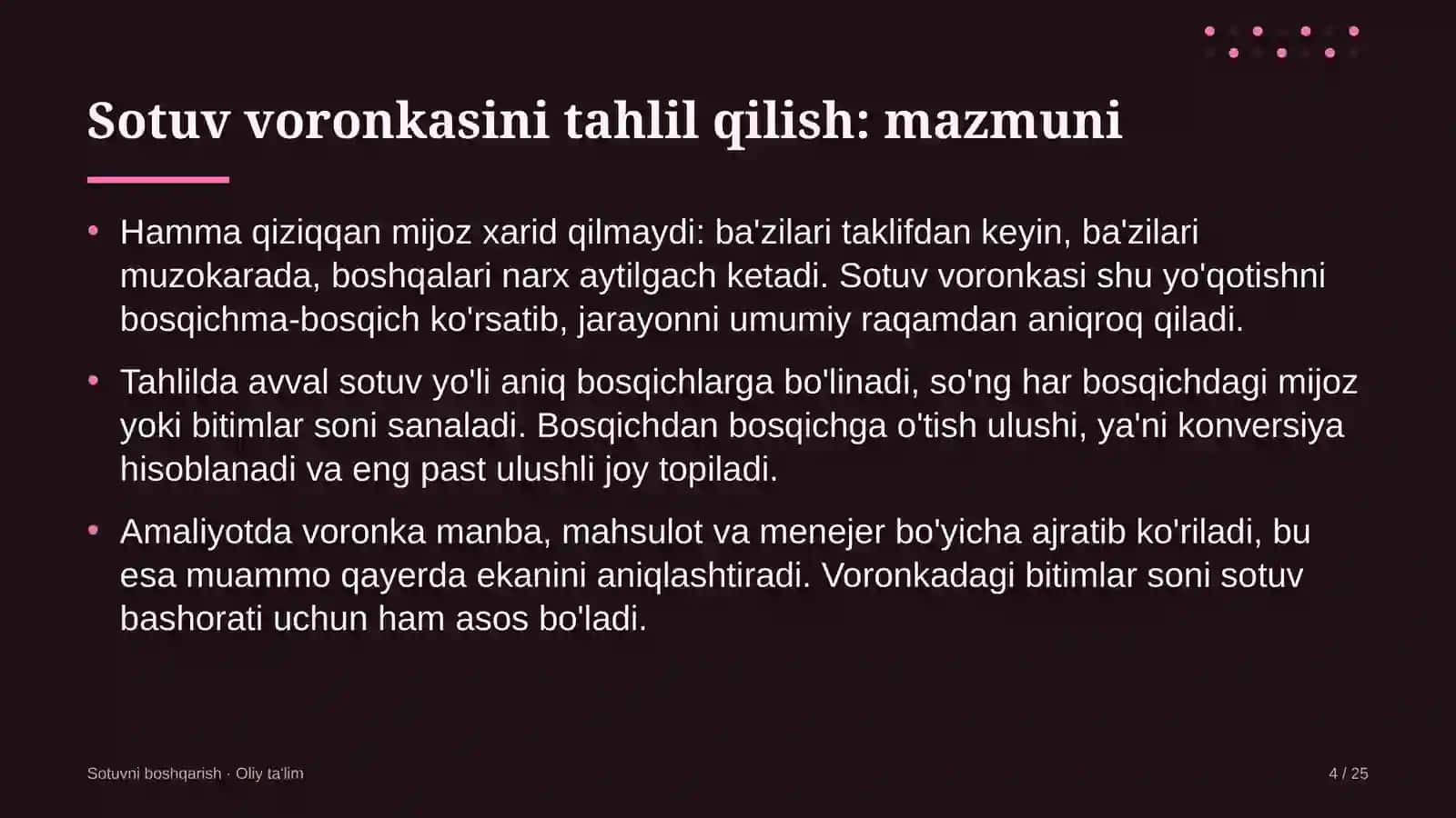 Dizayn studiyalarida sotuv voronkasini tahlil qilish 4