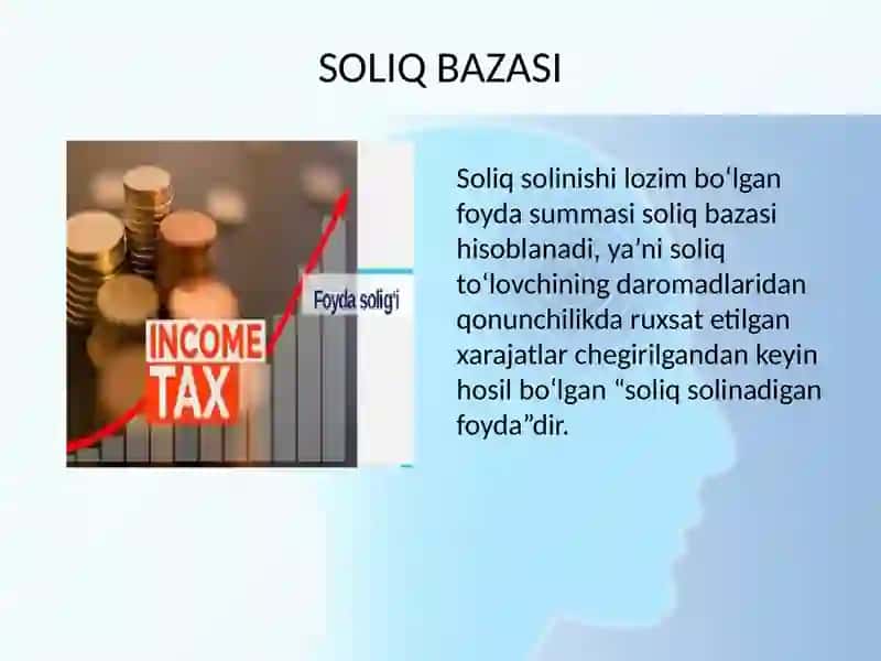YURIDIK SHAXSLARDAN OLINADIGAN FOYDA SOLIG’I 4