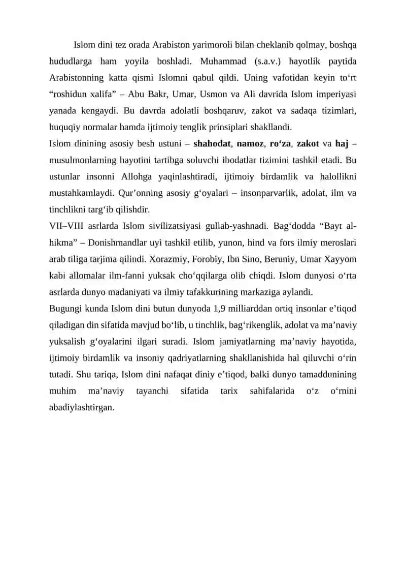 Islom dini tarixi va mohiyati 4