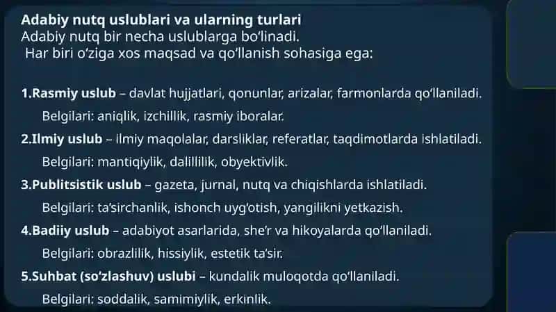Adabiynutq va uning uslublari 4