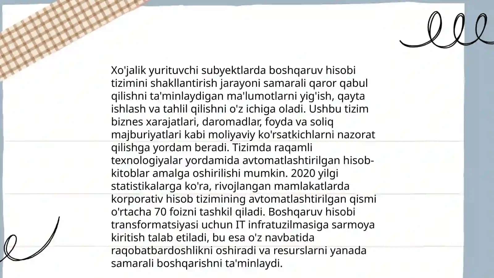 Xo’jalik yurutuvchi subyektlarda boshqaruv hisobini amaliy jihatdan tashkil qilish 4