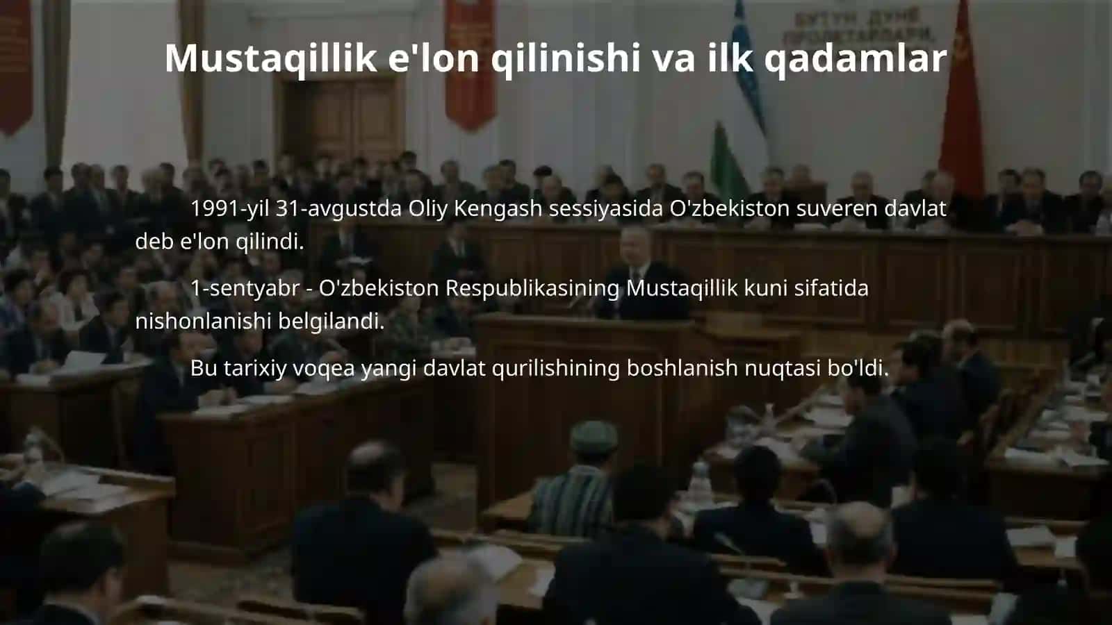 O‘zbekiston Respublikasi birinchi Prezidenti Islom Karimovning mustaqil davlat barpo etishdagi rolining tarixiy ahamiyati 4