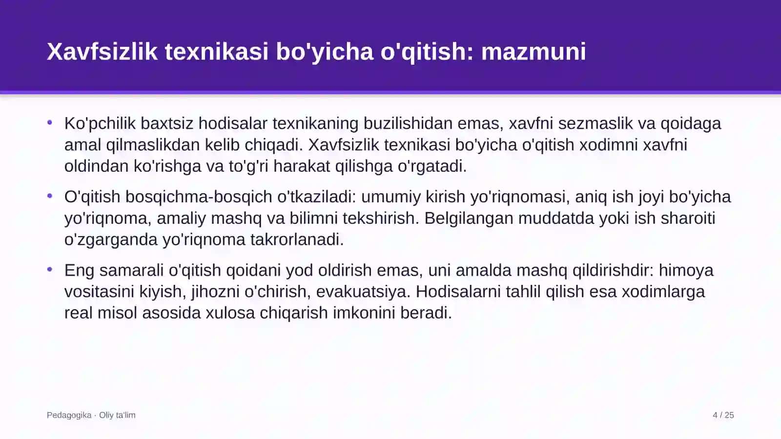 muzey qo'riqxonalarda xavfsizlik texnikasi bo'yicha o'qitish 3057 4