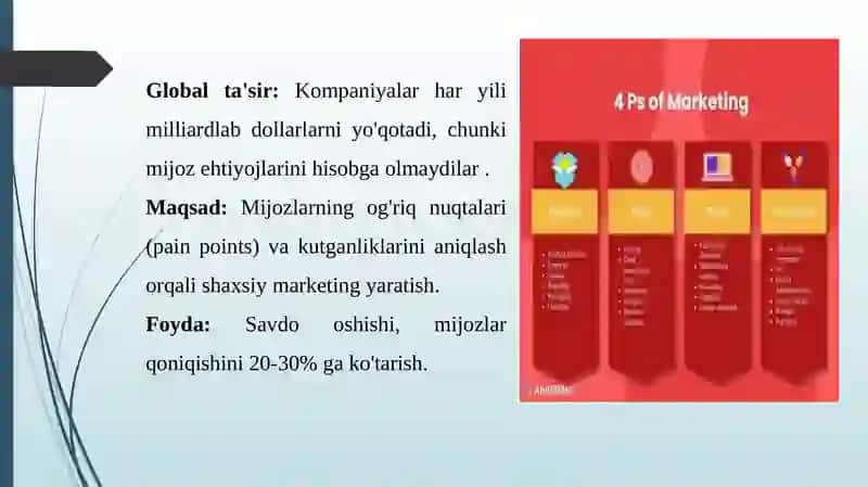 Bozor segmentatsiyasi vositasida ehtiyojlari tahlili 4