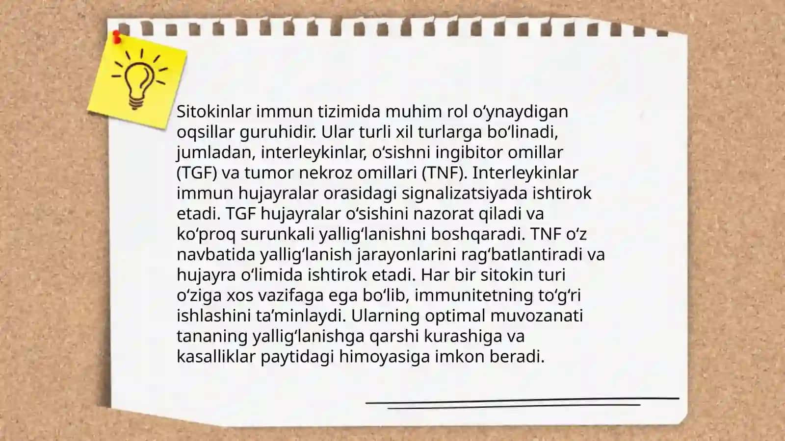 Sitokinlar klassifikatsiyasi. Immunokompetent hujayralari hamkorligi 4