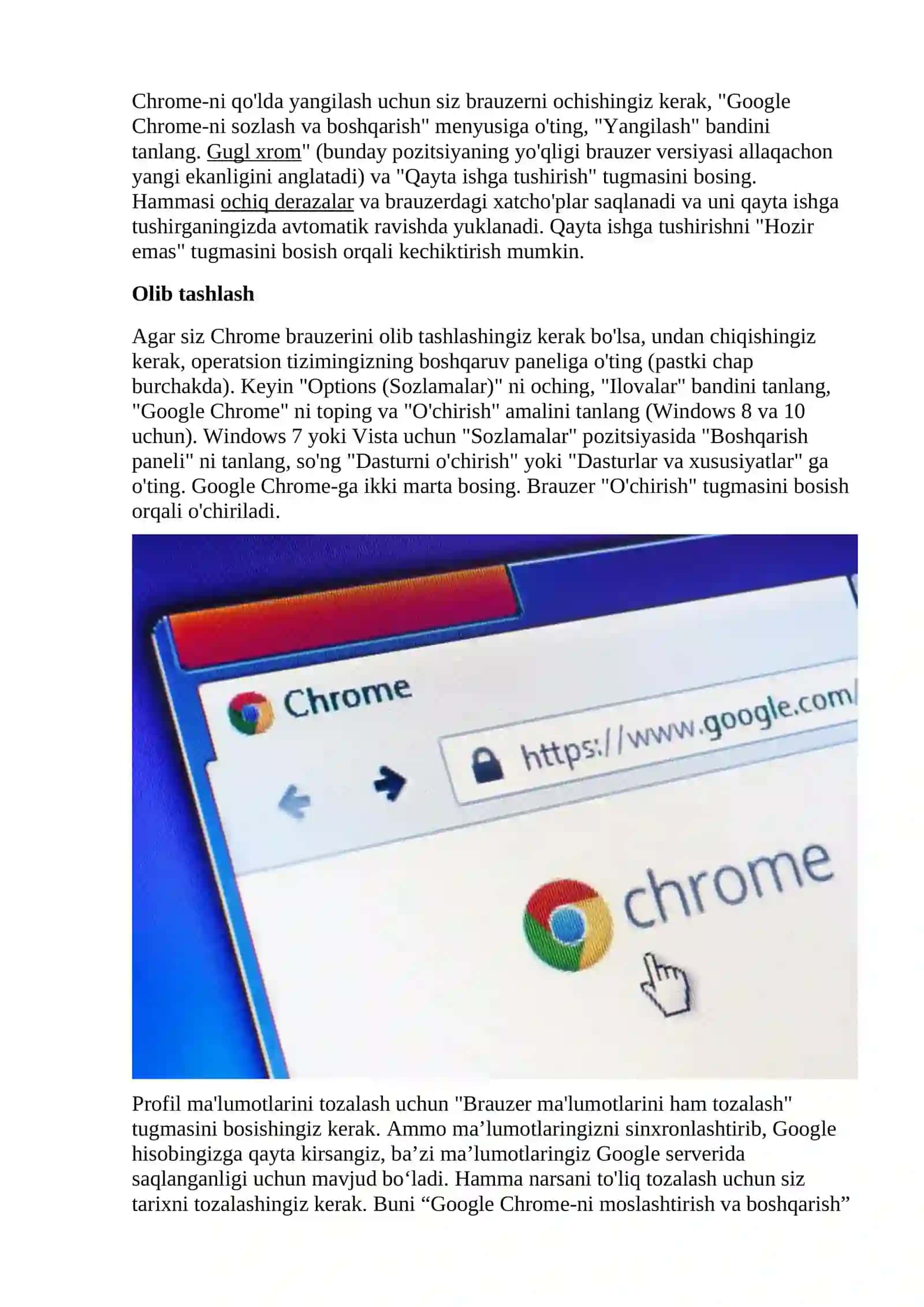 Google Chrome brauzeri 4