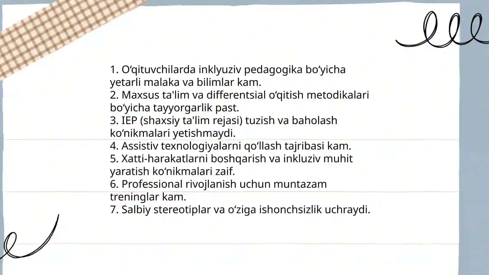Inklyuziv ta'limni joriy etish muammolari 4