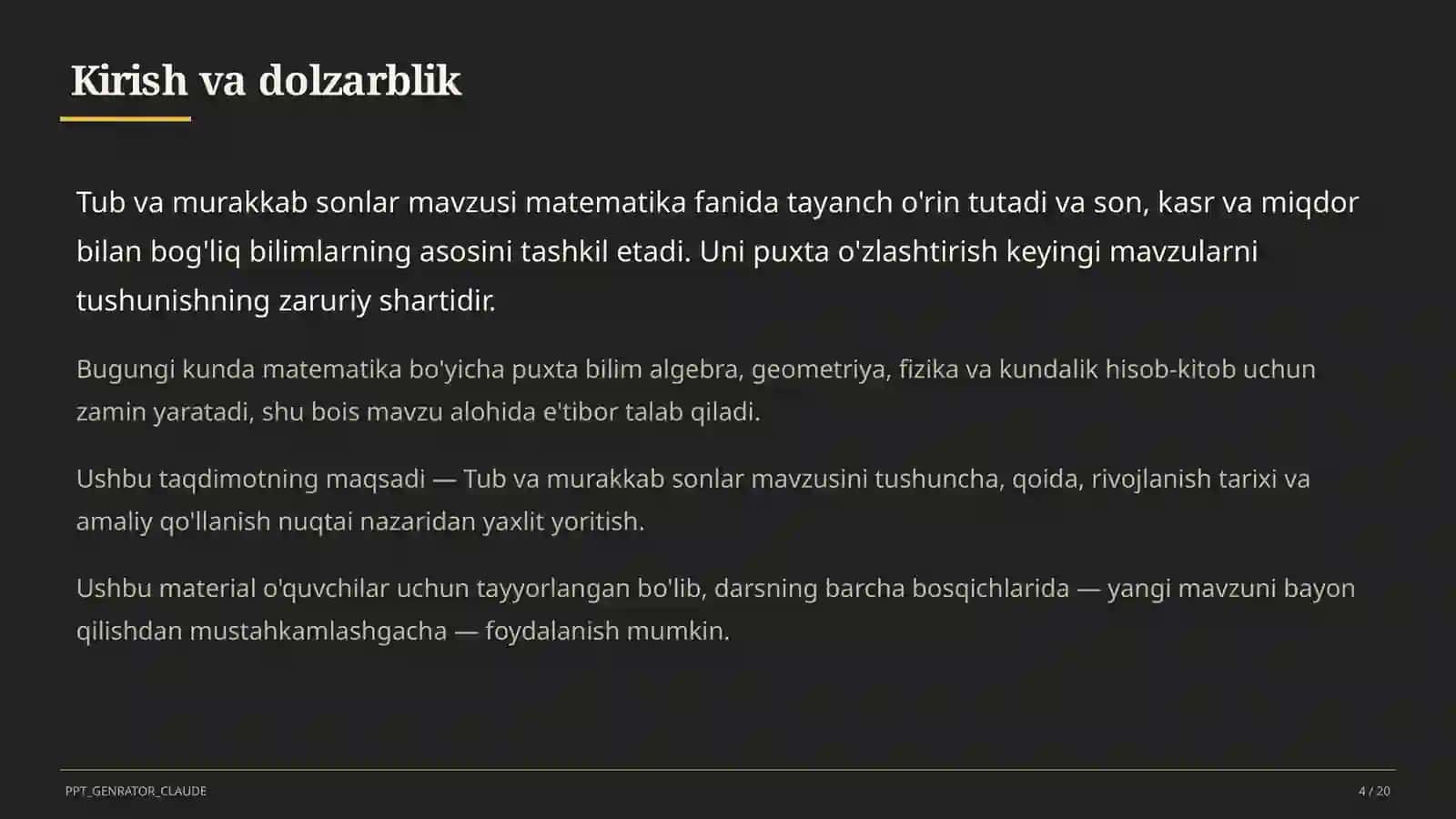 Tub va murakkab sonlar (5-sinf) 4