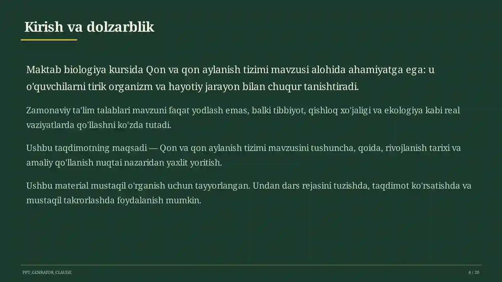 Qon va qon aylanish tizimi (8-sinf) 4