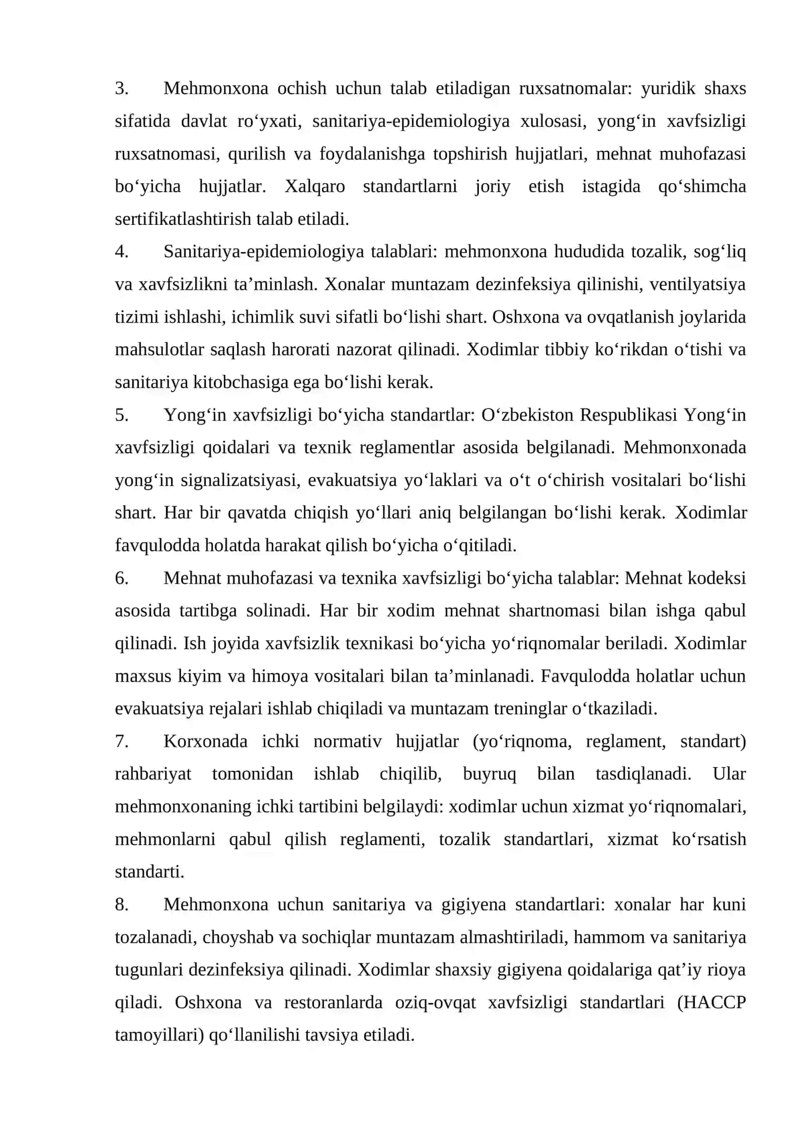 Mustaqil ish turizmda standartlashtirish va sertifikatlashtirish fani 4