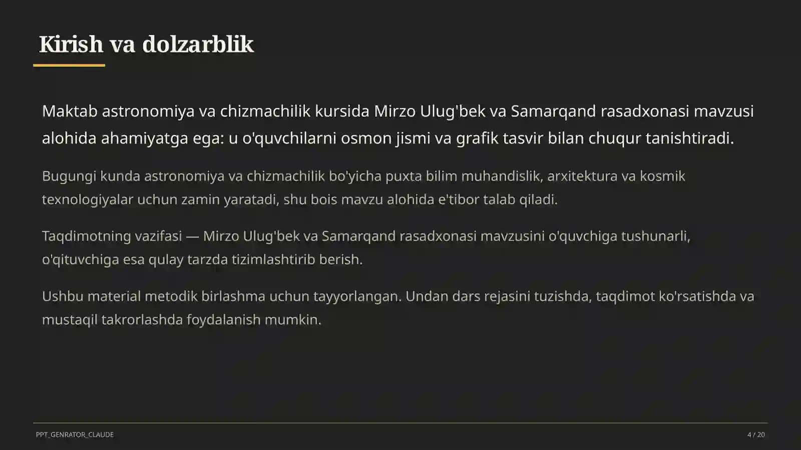 Mirzo Ulug'bek va Samarqand rasadxonasi (10-sinf) 4