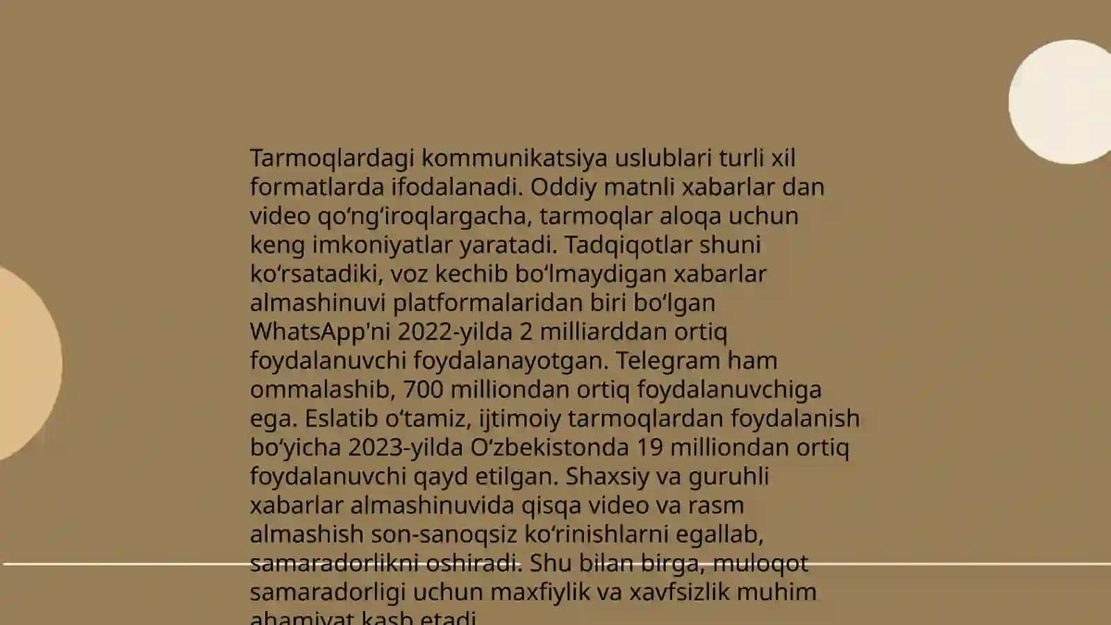 Tarmoq muammolari va kommunikatsiya 4
