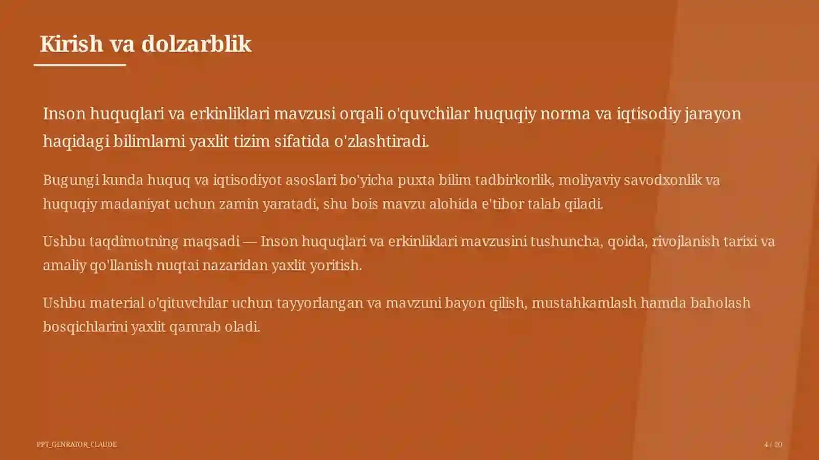 Inson huquqlari va erkinliklari (9-sinf) 4