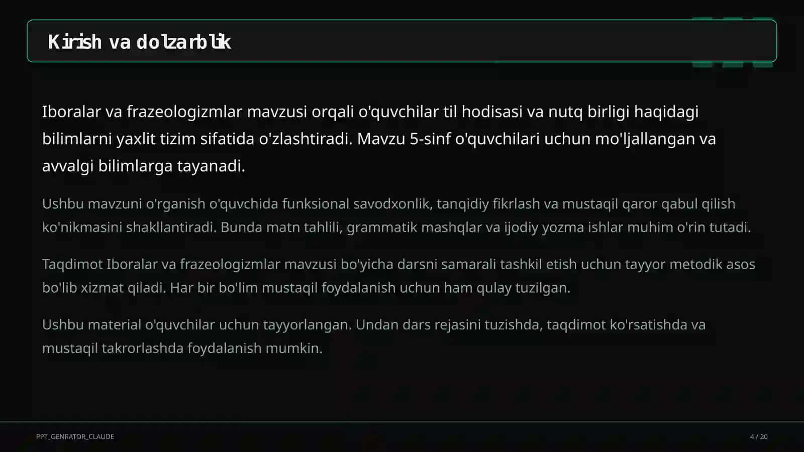 Iboralar va frazeologizmlar (5-sinf) 4