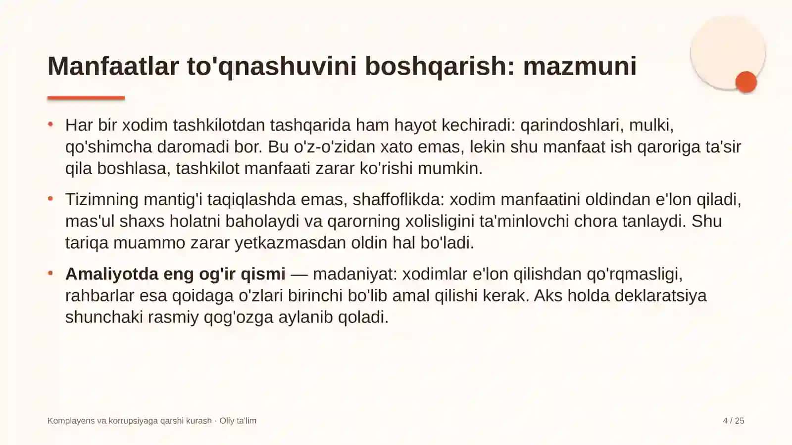 o'tov lagerlarida manfaatlar to'qnashuvini boshqarish 8257 4