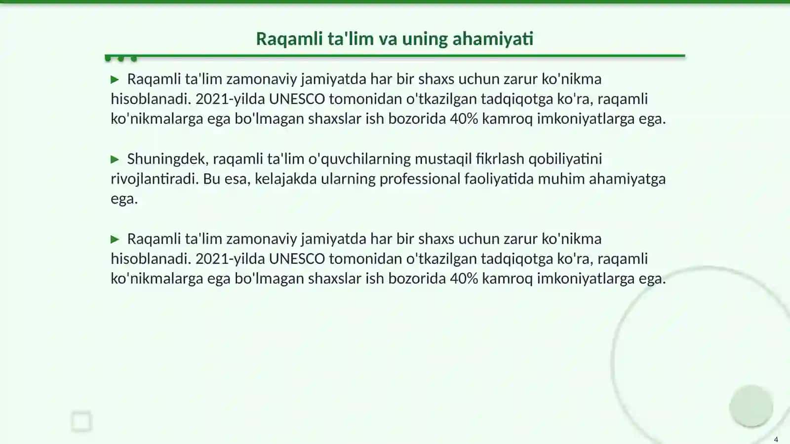 Raqamli innovatsion yondashuvlarni amaliyotga joriy etuvchi tarbiyachi 4