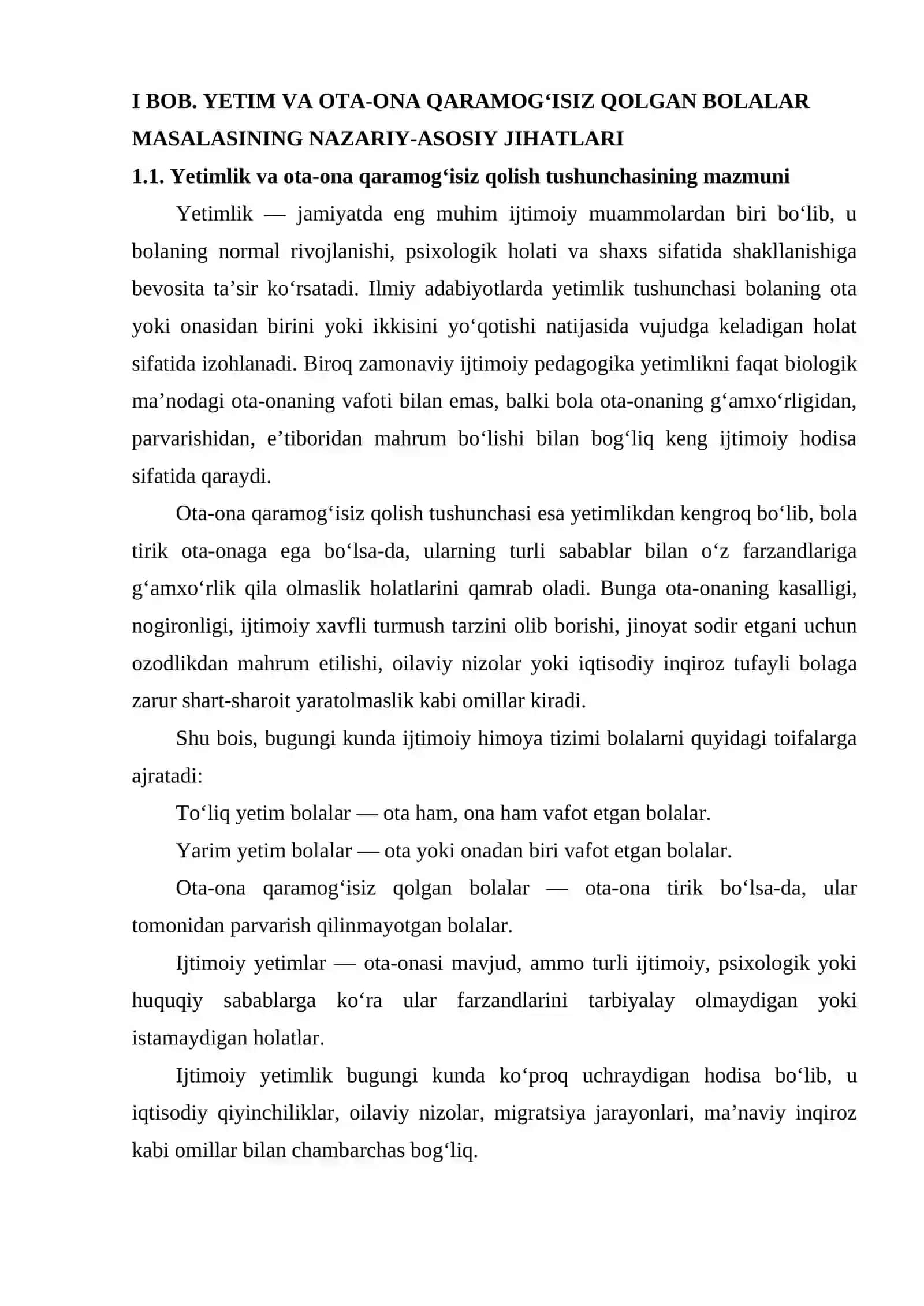 Yetim va ota ona qaramogʻisiz qolgan bolalar bilan ishlashning ijtimoiy pedagogik asoslari 4