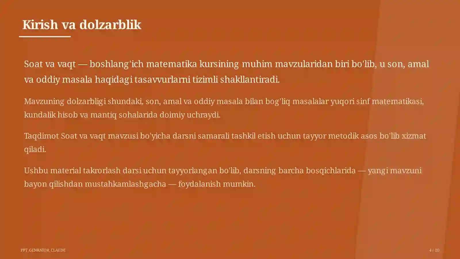 Soat va vaqt (1-sinf) 4