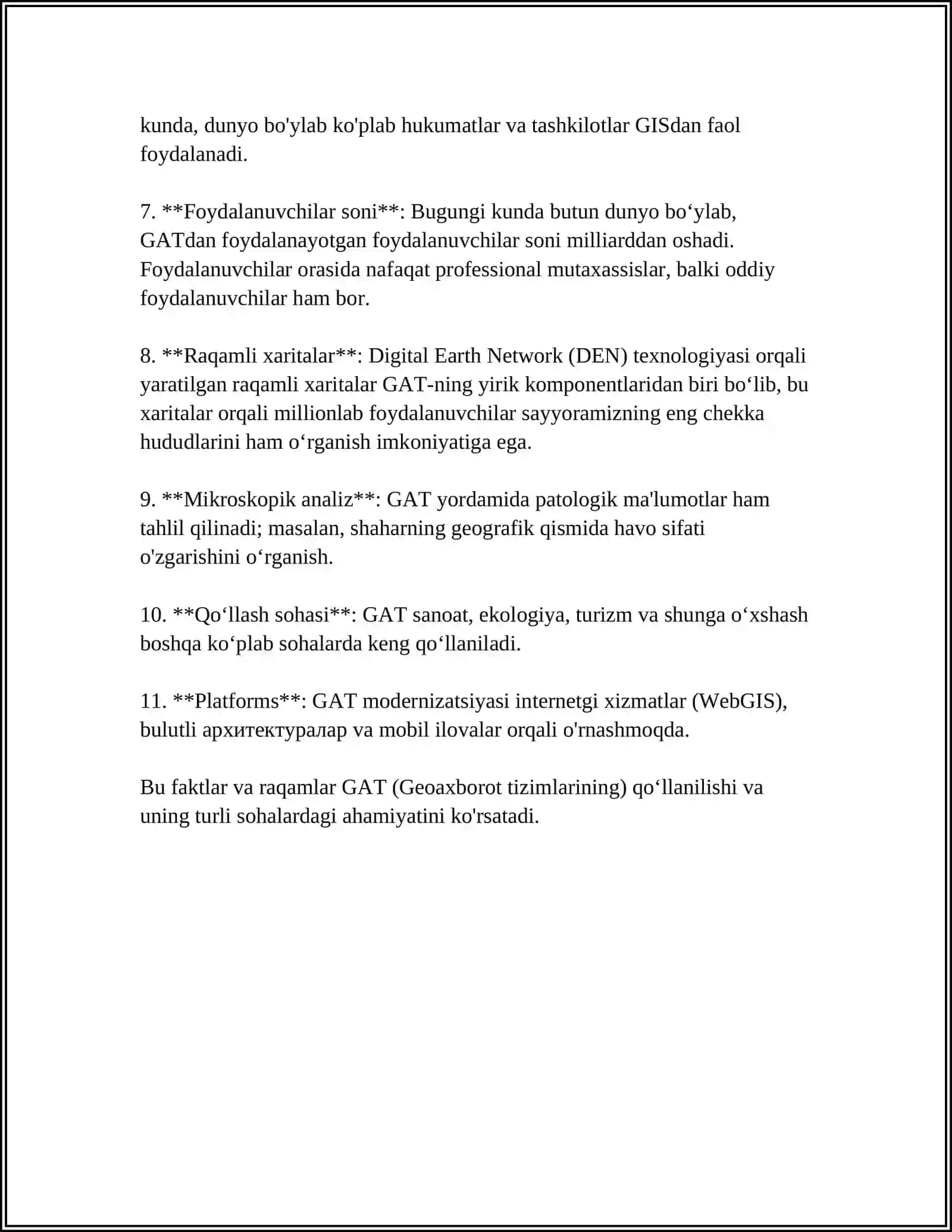 GEOAXBOROT TIZIMLARINI QOʻLLASH MUAMMOLARI 4