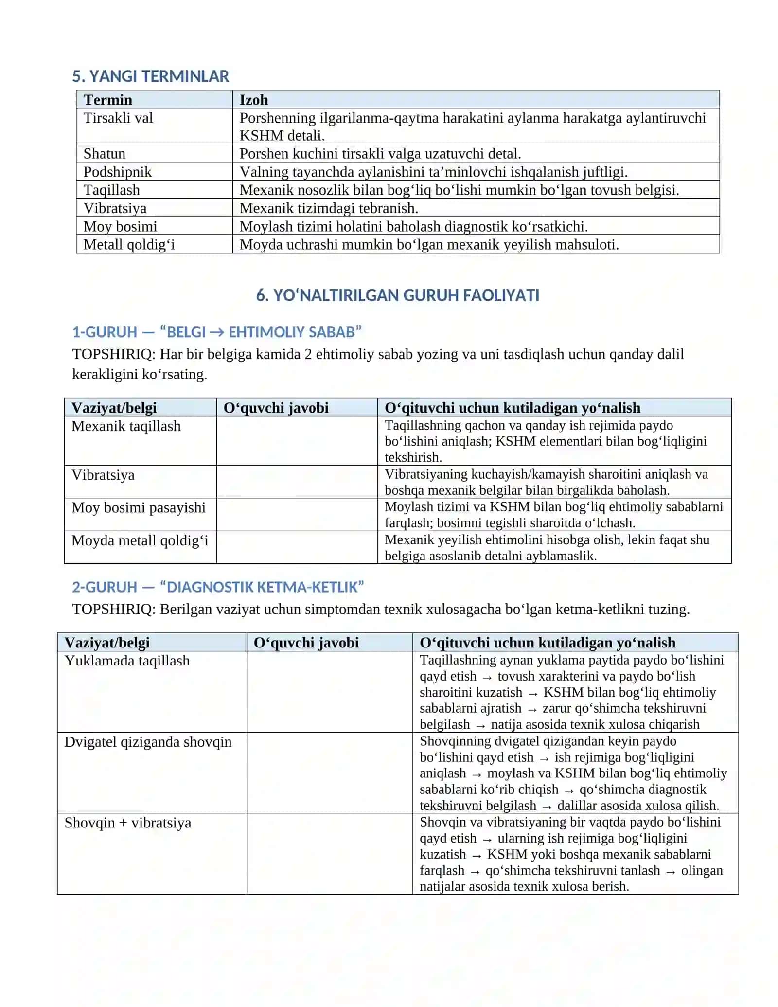 5_mavzu.Tirsakli_val_shatun_podshipnik_diagnostik_belgilari DARS PAKETI 4