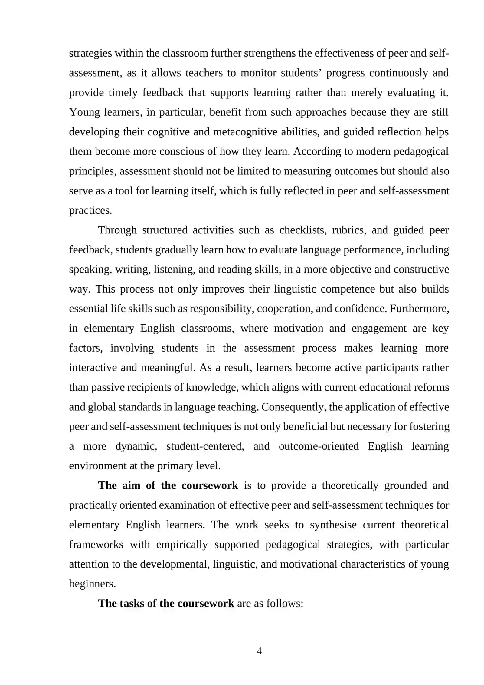 EFFECTIVE PEER AND SELF-ASSESMENT TECHNIQUES IN ELEMENTARY ENGLISH LEARNING 4