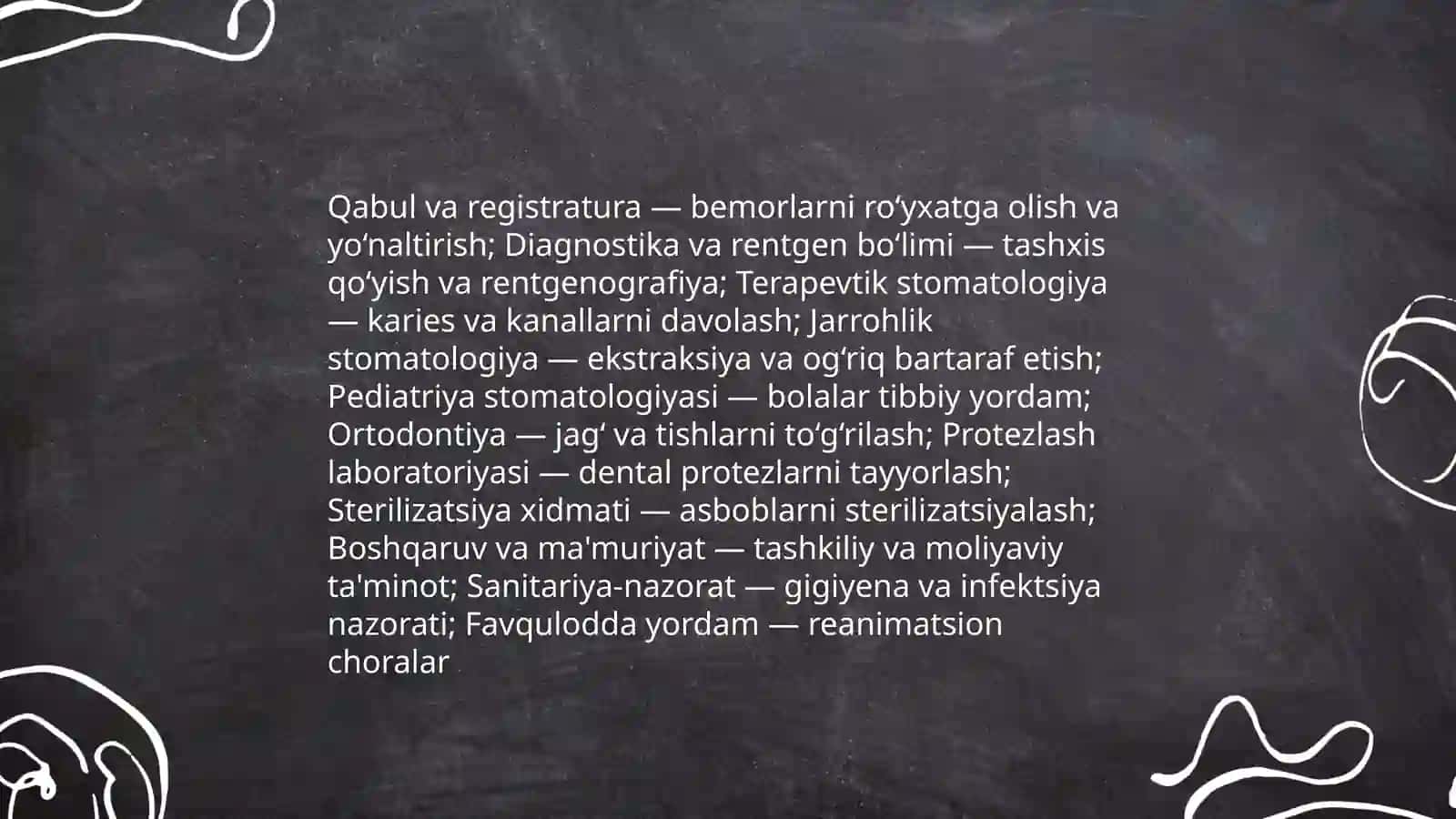 Tibbiy profilaktika stomatologik muassassalarning asosiy tarkibiy bulinmalari 4