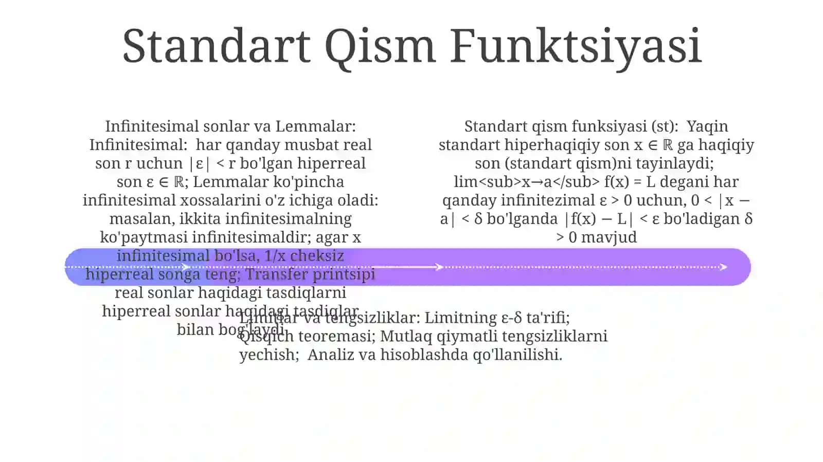 Tenglik va tengsizliklarda limintga oʻtish . Cheksiz kichik miqdorlar haqidagi lemmalar 4