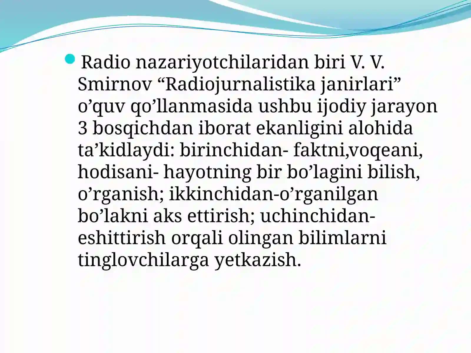 radioning oav da tutgan  o’rni 4