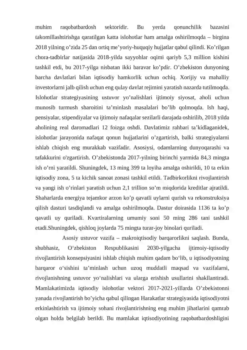 O’zbekistonda ijtimoiy sohada amalga oshirilayotgan o’zgarishlar mazmun va mohiyati 4