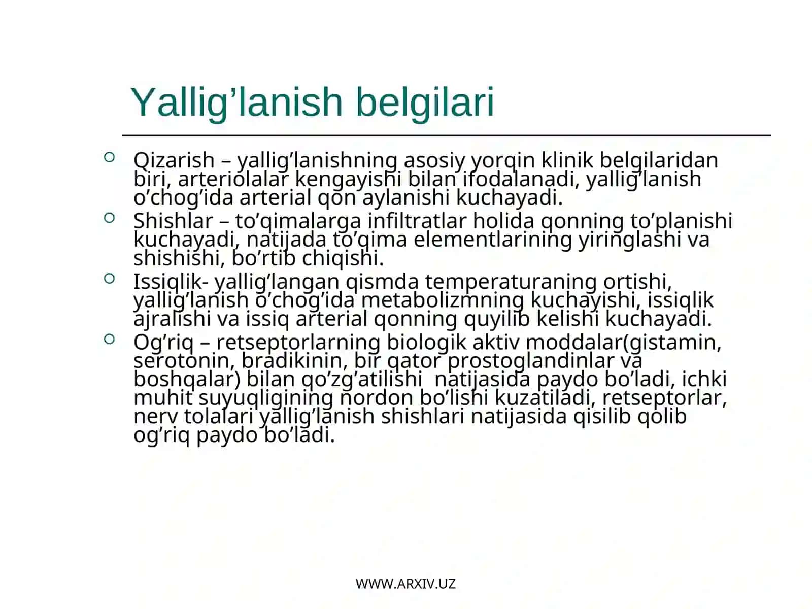 Yallig’lanishning biologik mohiyati 4