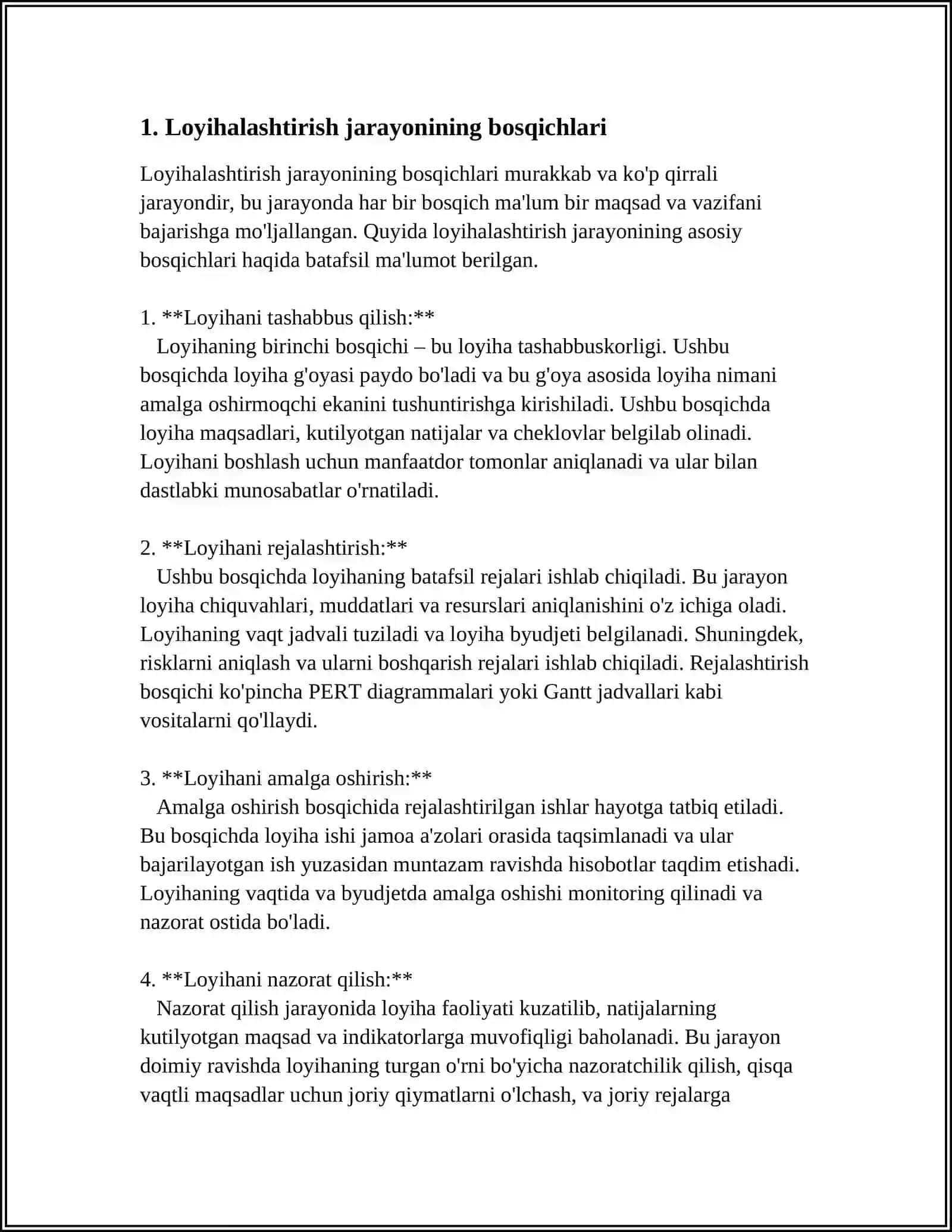ARXITEKTURA YECHIMLARI CHIZMASINI BAJARISH KETMA-KETLIGI 4