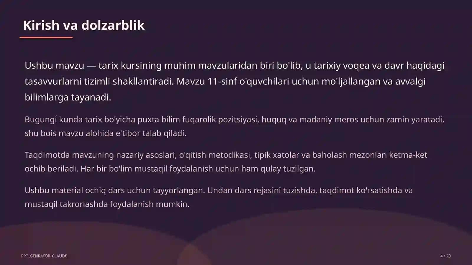 Mustaqil O'zbekistonning davlat ramzlari va Konstitutsiyasi (11-sinf) 4