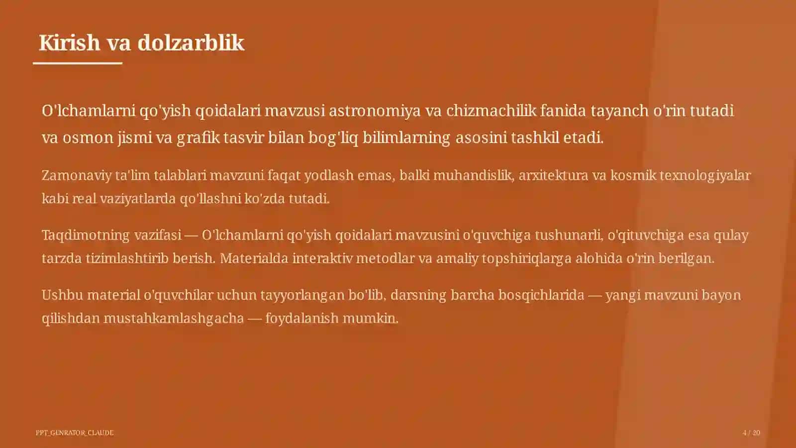 O'lchamlarni qo'yish qoidalari (8-sinf) 4